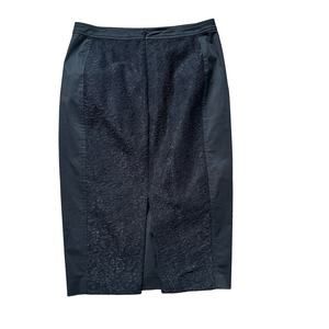 Body By Victoria Black Pencil Skirt With Lace Detailed Back Size 8 Knee Length